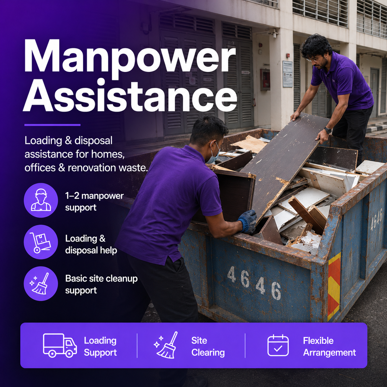 Rubbish Disposal (Roro Bin & Manpower )