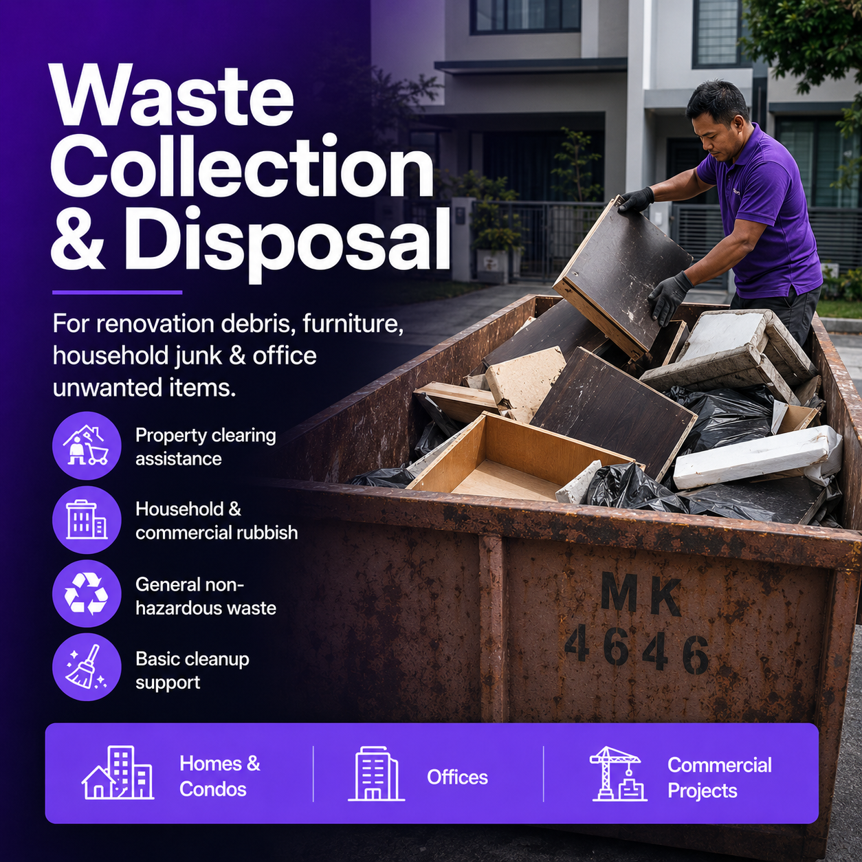 Rubbish Disposal (Roro Bin & Manpower )